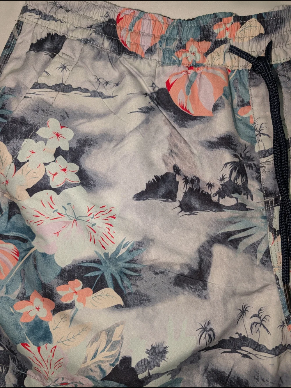 7 Diamonds Men's Swim Shorts Trunks Size XL Tropical Floral Print Great Cond
